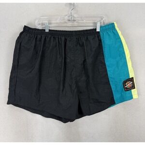 Vintage McGregor Maximum Swim Trunks Mens 3X Black Nylon Colorblock Lined Beach